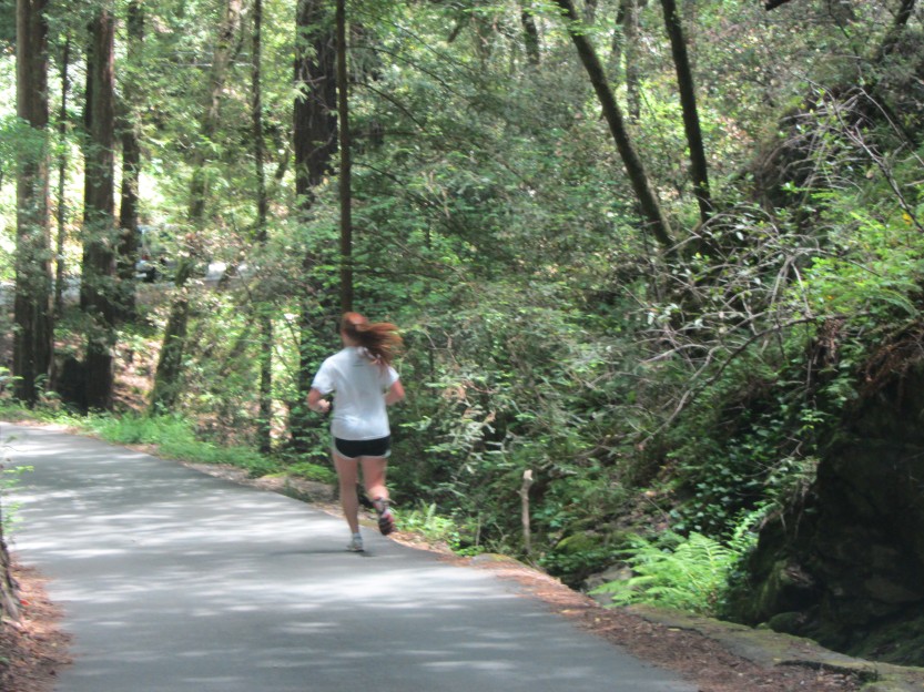 Jogger in the Cascades in Mill Valley by Kelley Eling, Marin County Realtor